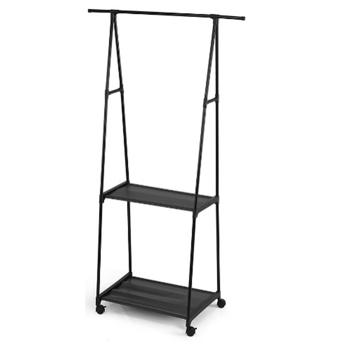 Appendiabiti con ripiano Kipit Nero Metallo 84 x 43 x 156 cm