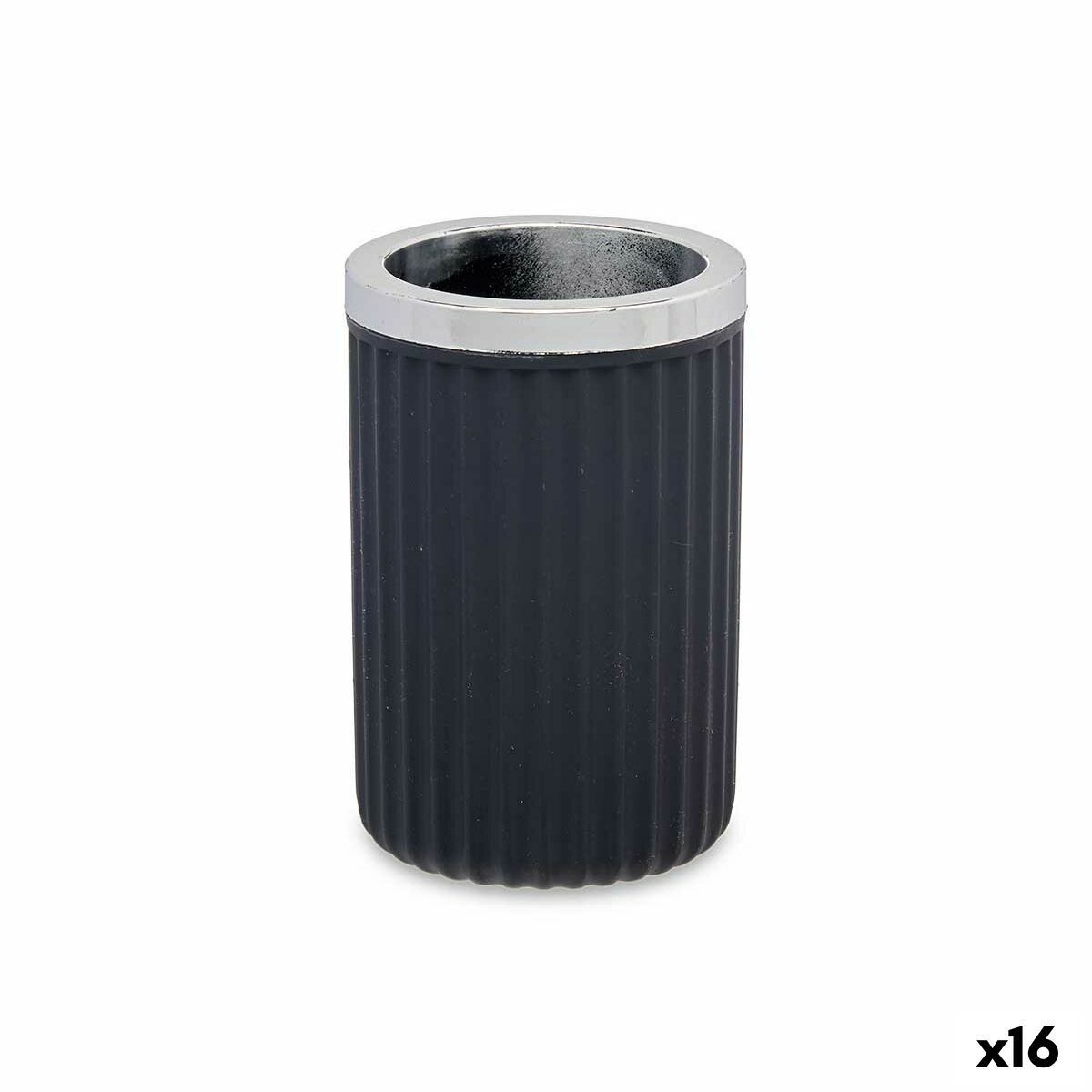 Bicchiere Berilo Antracite Plastica 7,5 x 11,5 x 7,5 cm (16 Unità)