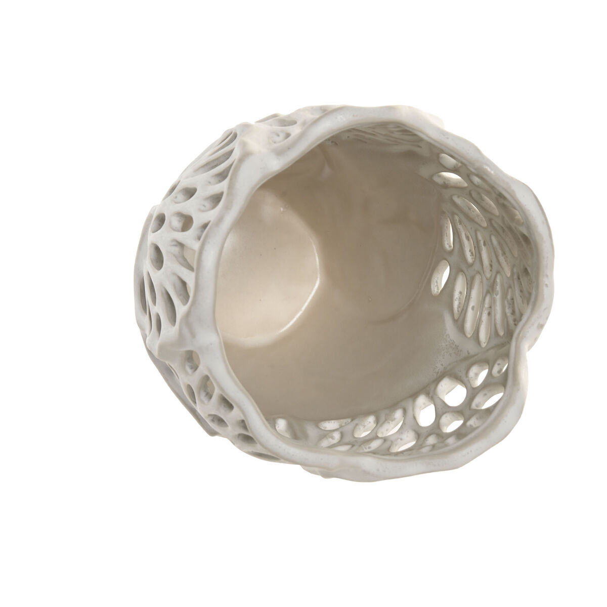 Vaso Home ESPRIT Bianco Ceramica Foglia della pianta 18 x 18 x 25 cm - Image 3
