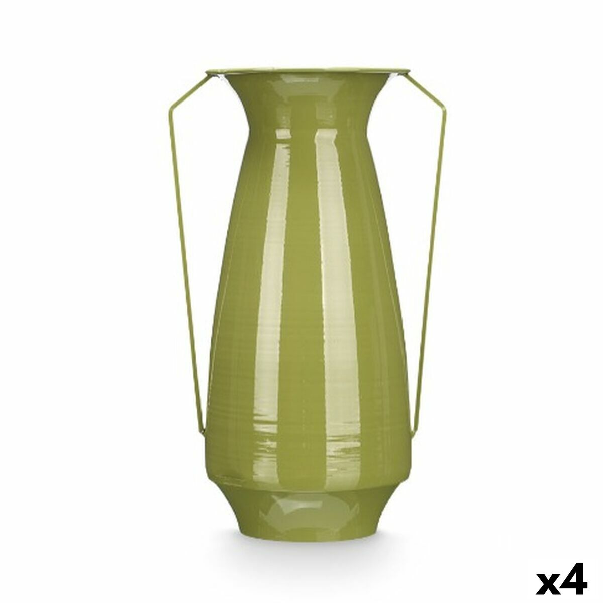 Vaso Gift Decor Verde Ferro Conico 25,5 x 41,5 x 18,5 cm (4 Unità)
