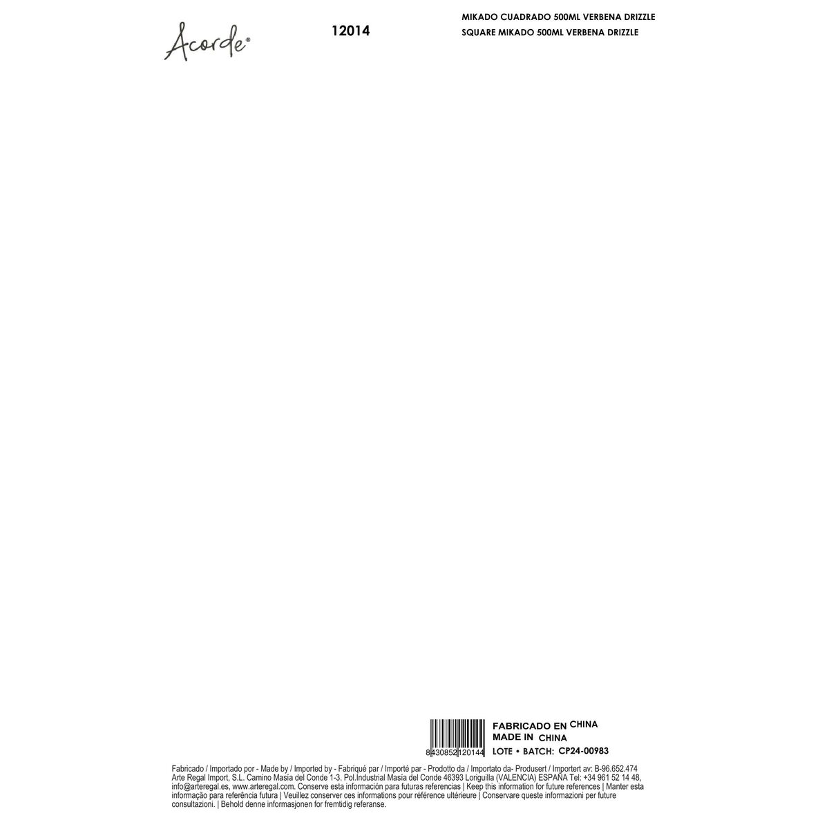 Bastoncini Profumati Acorde VERBENA DRIZZLE 500 ml (6 Unità) - Image 3