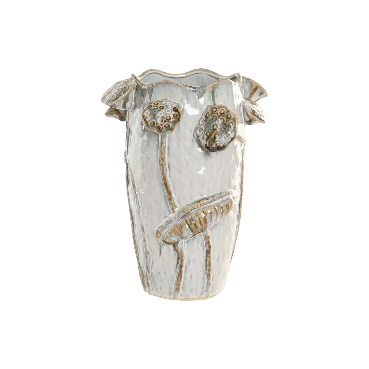 Vaso Home ESPRIT Azzurro Bianco Ceramica 27 x 27 x 35 cm