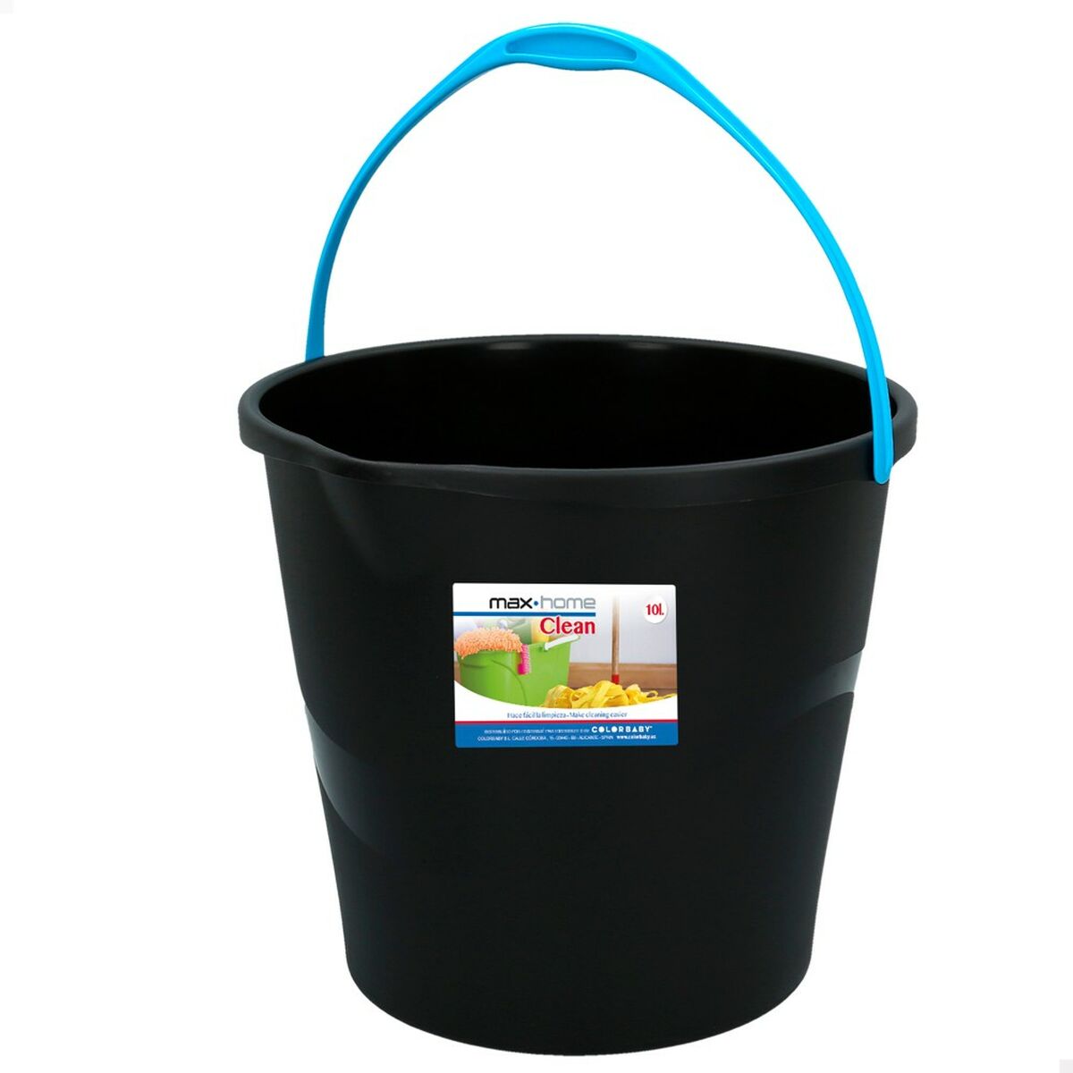 Secchio con Manico Colorbaby Nero 10 L 29,5 x 26 x 28,5 cm (6 Unità) - Image 3