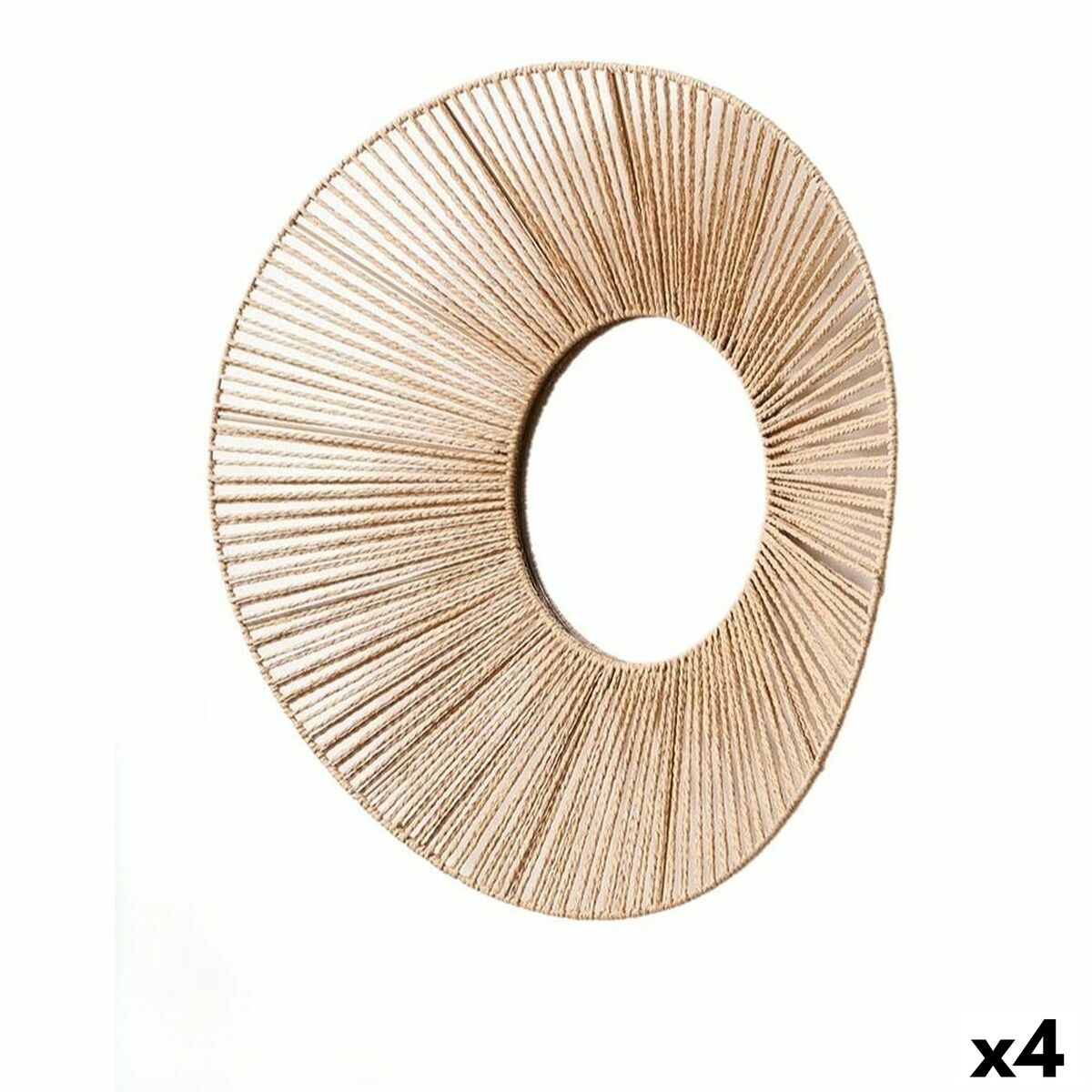 Specchio da parete Gift Decor Naturale Ovale 62 x 15 x 57 cm (4 Unità)
