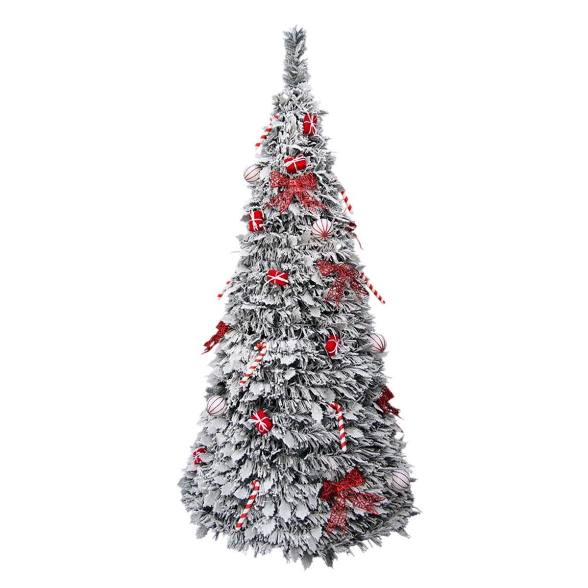 Albero di Natale Home ESPRIT Bianco Rosso PVC Nevoso - Image 3