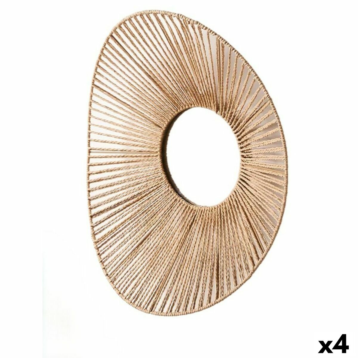 Specchio da parete Gift Decor Naturale Ovale 55 x 14 x 48 cm (4 Unità)