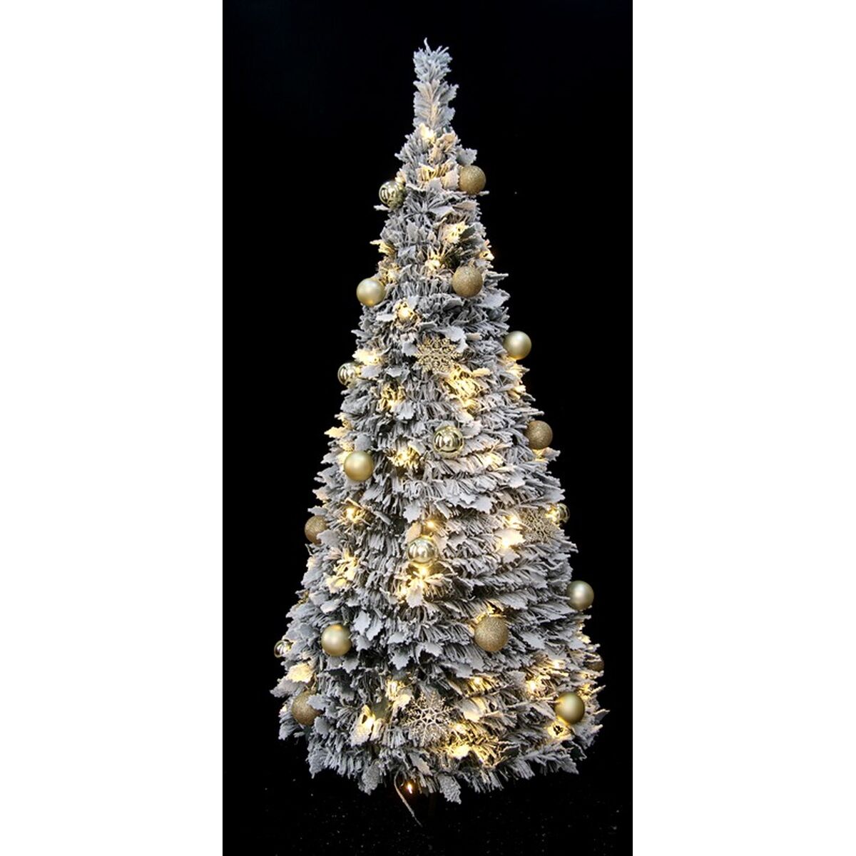 Albero di Natale Home ESPRIT Dorato PVC Nevoso