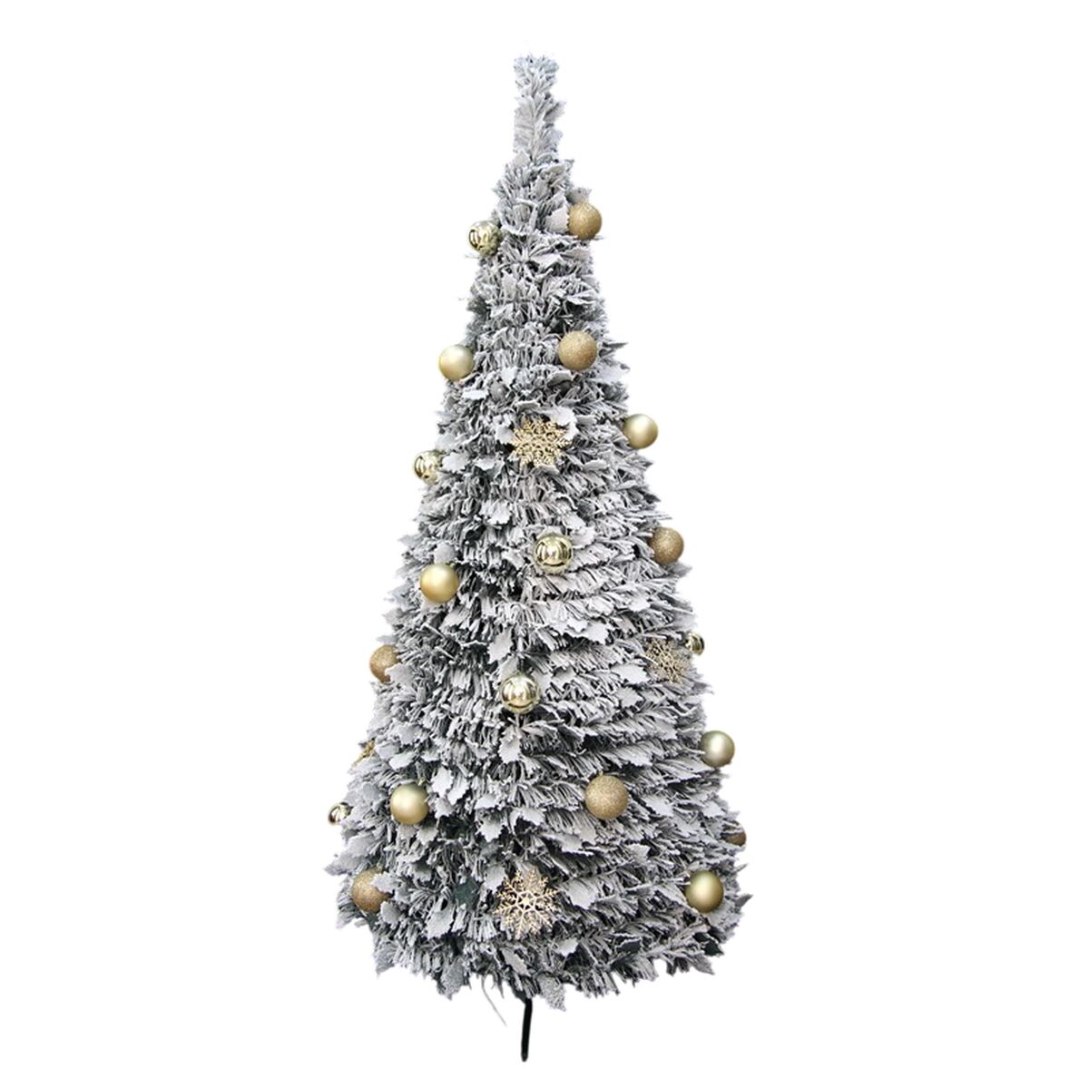 Albero di Natale Home ESPRIT Dorato PVC Nevoso - Image 3