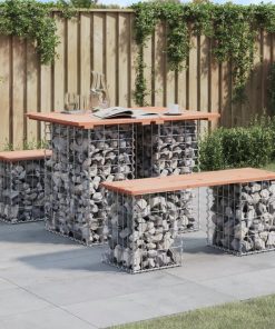 vidaXL Table de jardin Gabion Design 100x70x72 cm Bois massif Douglas