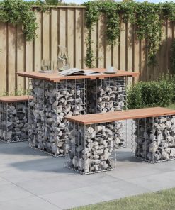 vidaXL Table de jardin Gabion Design 100x70x72 cm Bois massif Douglas