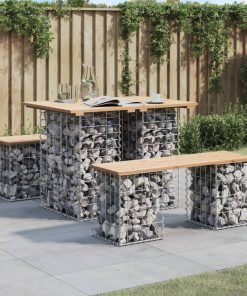 vidaXL Table de jardin Gabion Design 100x70x72 cm Bois massif Pin