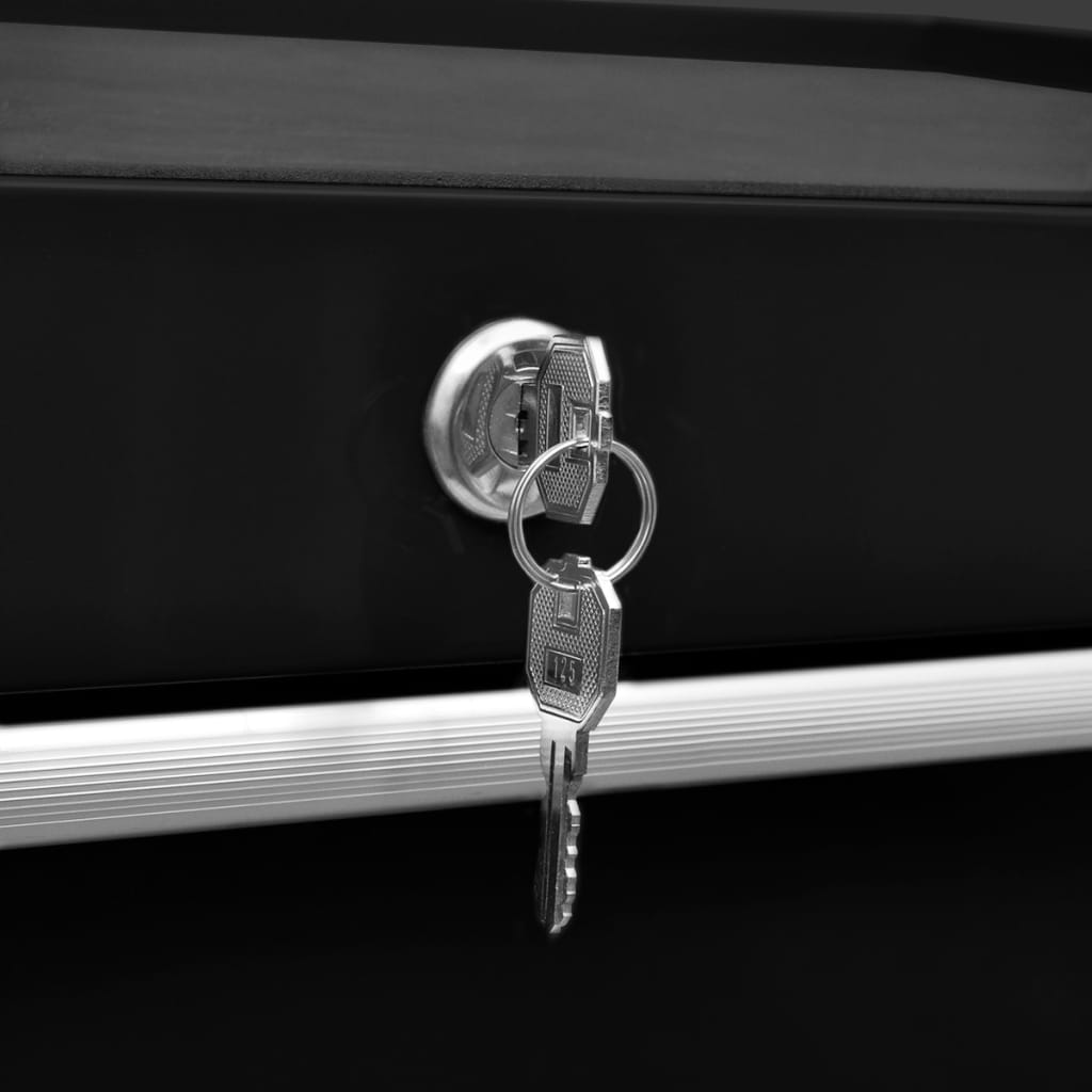 vidaXL Werkstattwagen mit 7 Schubladen Schwarz - Image 5