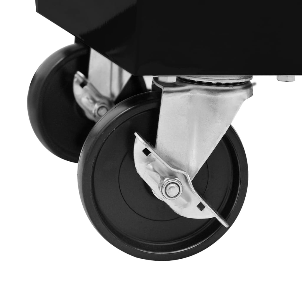 vidaXL Werkstattwagen mit 7 Schubladen Schwarz - Image 6