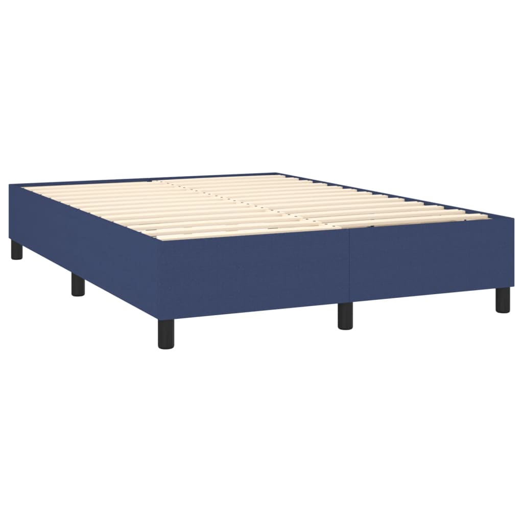 vidaXL Boxspringbett mit Matratze Blau 140x190 cm Stoff - Image 4