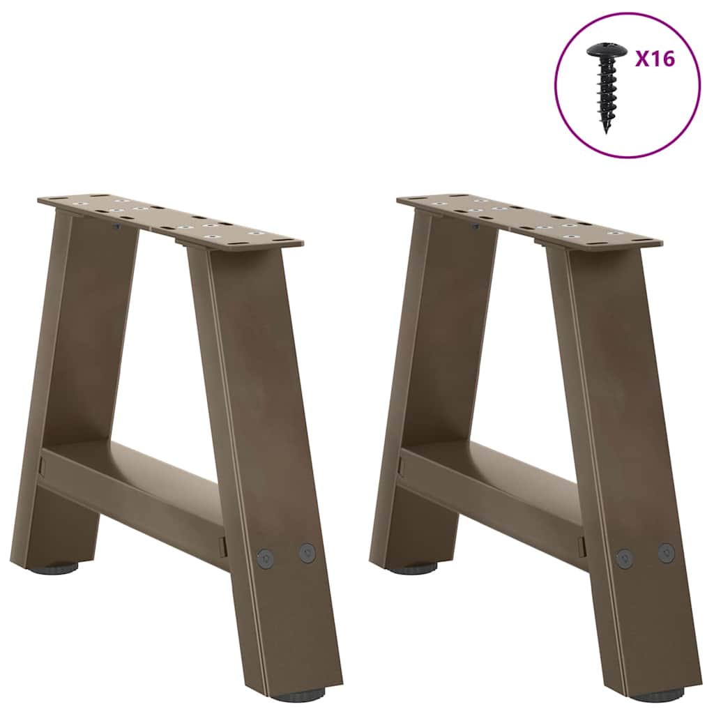 vidaXL Patas para mesa de centro en forma de A (2 unidades, 30 x 30-31 cm, acero) - Image 3