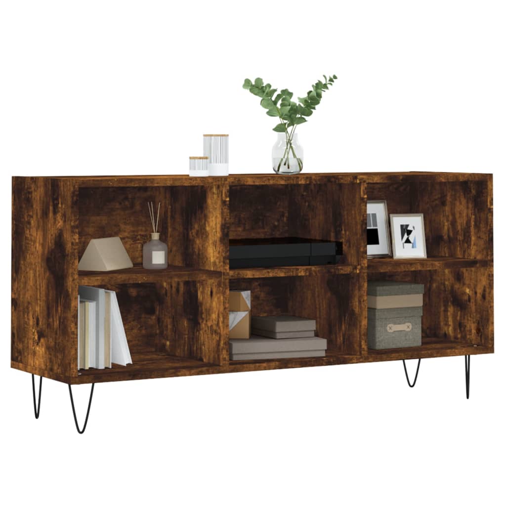 vidaXL Mueble de TV madera de ingeniería roble ahumado 103,5x30x50 cm - Image 3