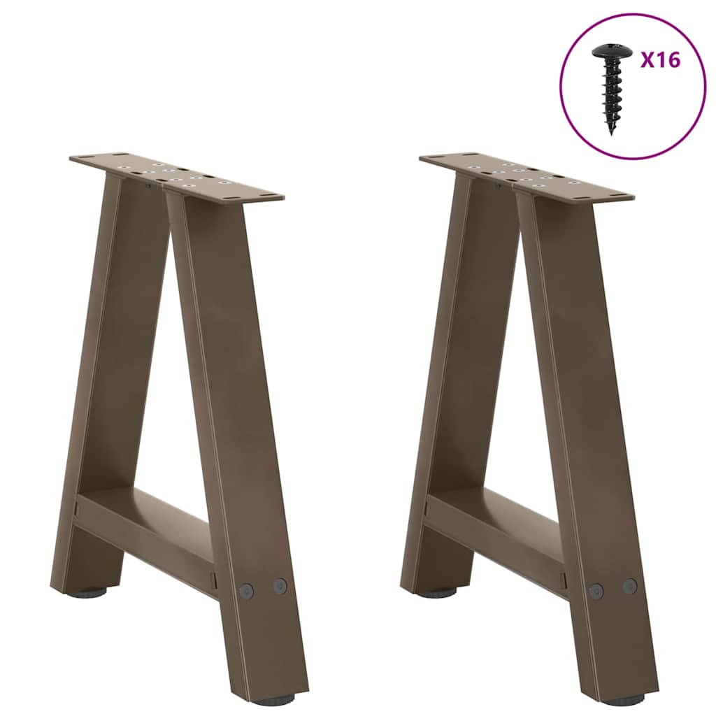 vidaXL Patas para mesa de centro en forma de A (2 unidades, 38 x 42-43 cm, acero) - Image 3