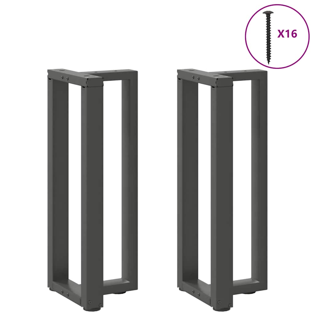 vidaXL Patas para consola en forma de T (2 unidades), antracita, 25 x 28 x (72-73) cm, acero - Image 3