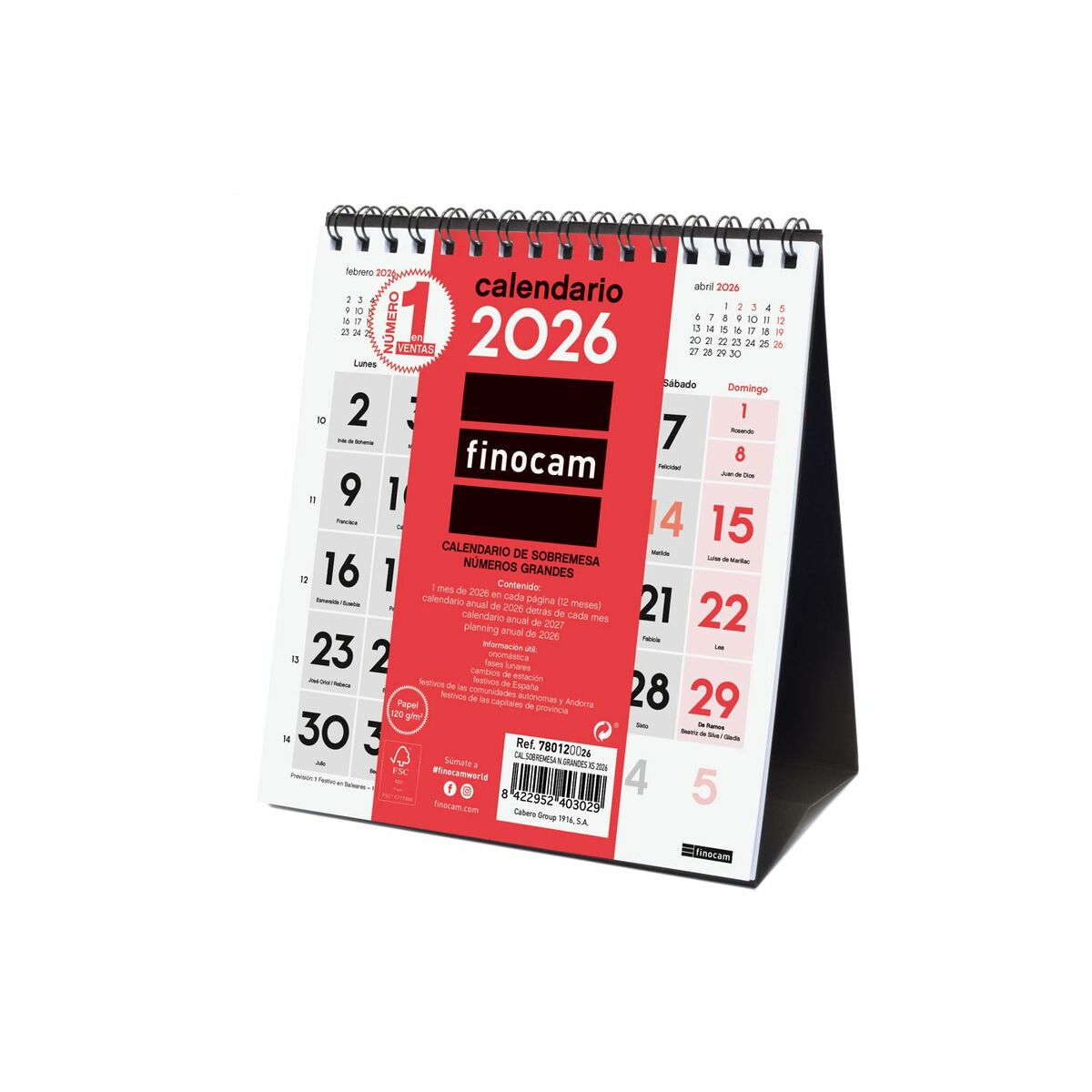 Calendario da Tavolo Finocam Carta 14 x 15 cm