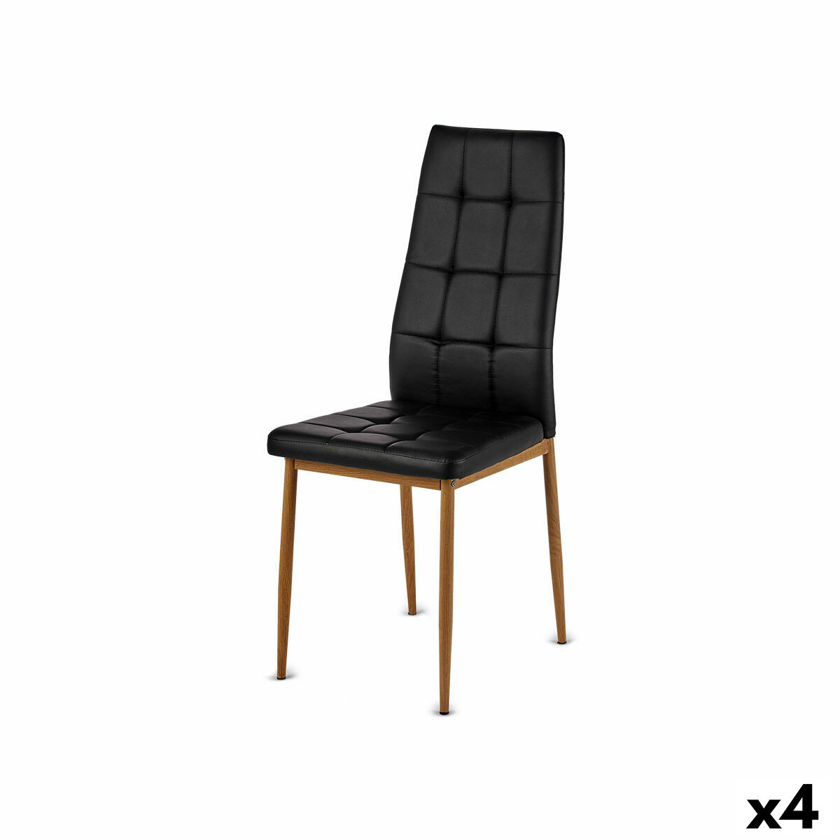 Sedia da Sala da Pranzo Gift Decor Nero Legno Poliuretano Ferro 42 x 51 x 97 cm (4 Unità)