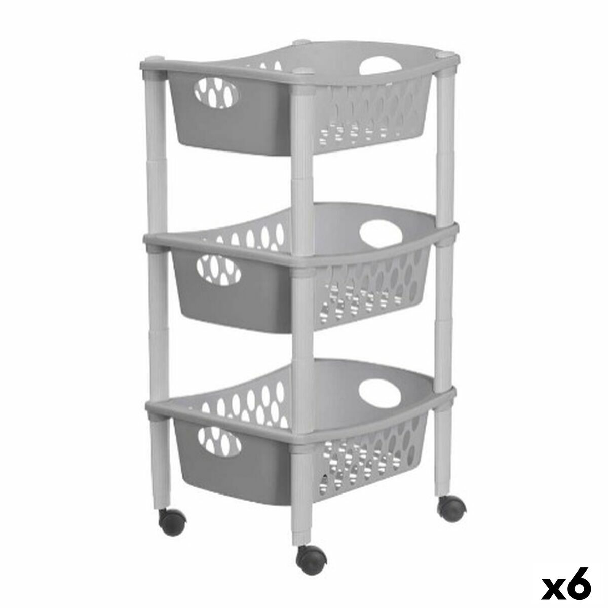 Carrello per Verdure Stefanplast Grigio Plastica 40 x 29,5 x 68,5 cm (6 Unità)