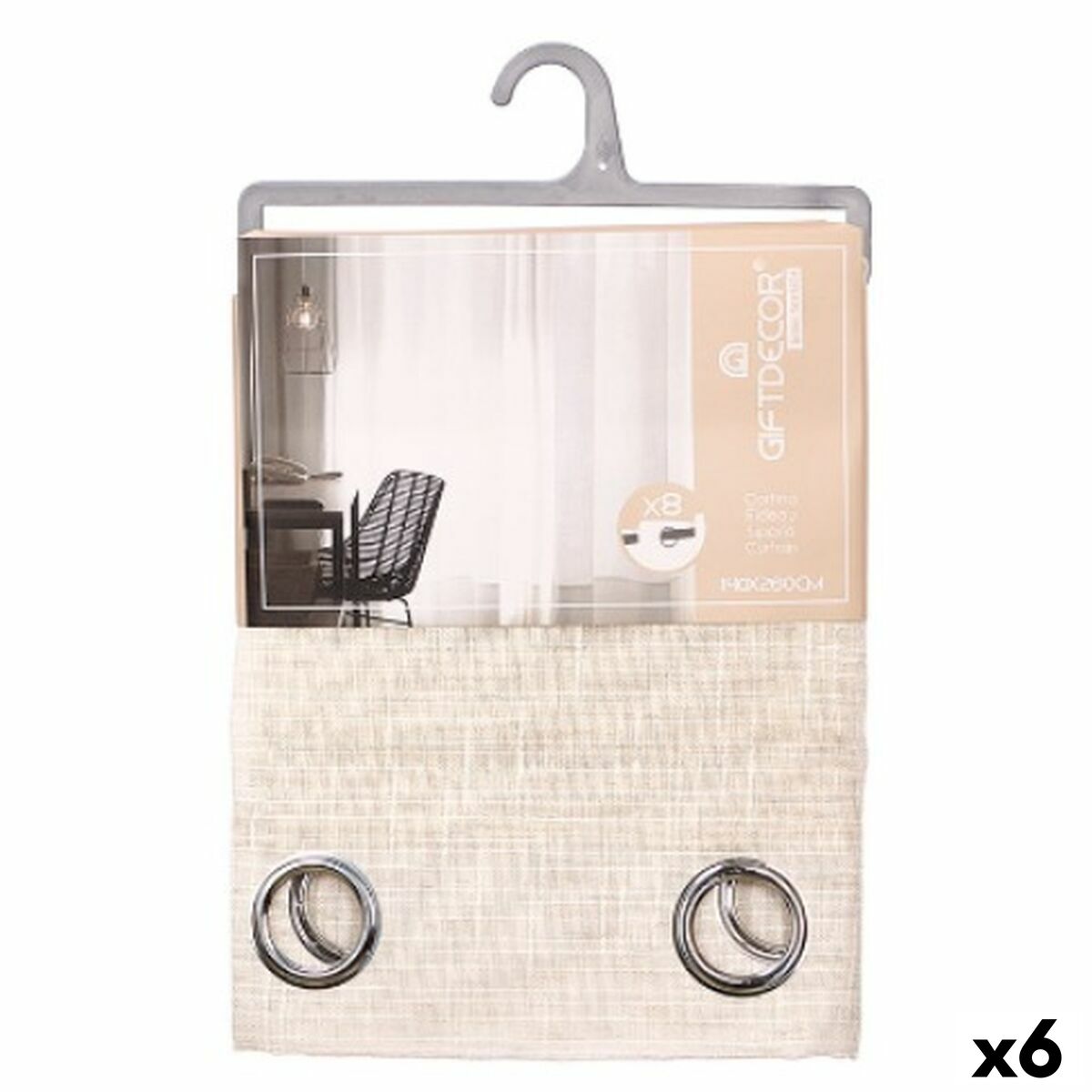 Tenda Gift Decor Marrone 140 x 260 cm Righe (6 Unità)