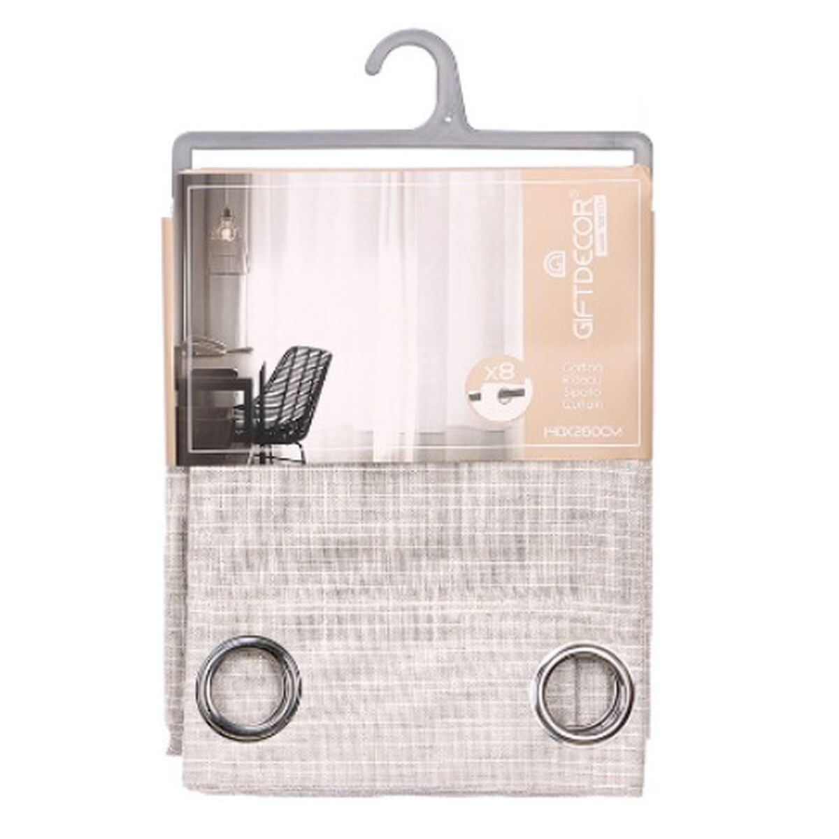 Tenda Gift Decor Grigio 140 x 260 cm Righe (6 Unità) - Image 3