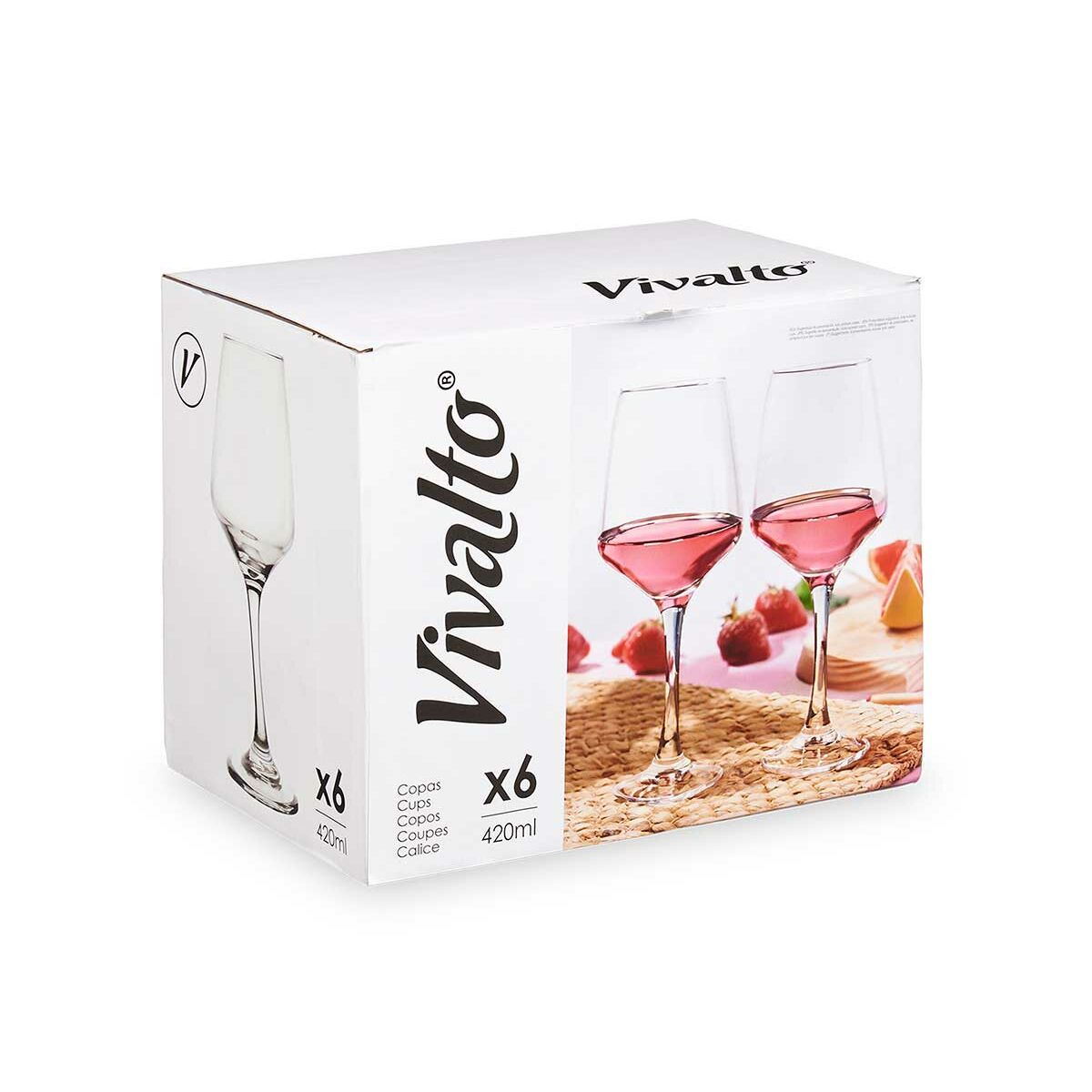 Calice per vino Vivalto Trasparente Vetro 420 ml (6 Unità) - Image 4