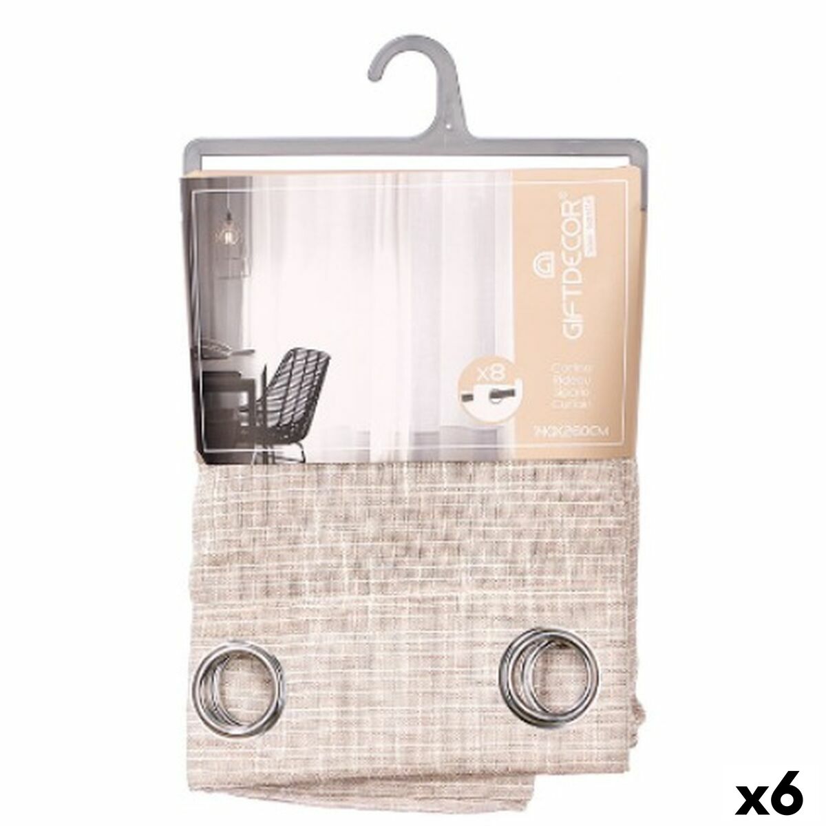 Tenda Gift Decor Marrone 140 x 260 cm Righe (6 Unità)