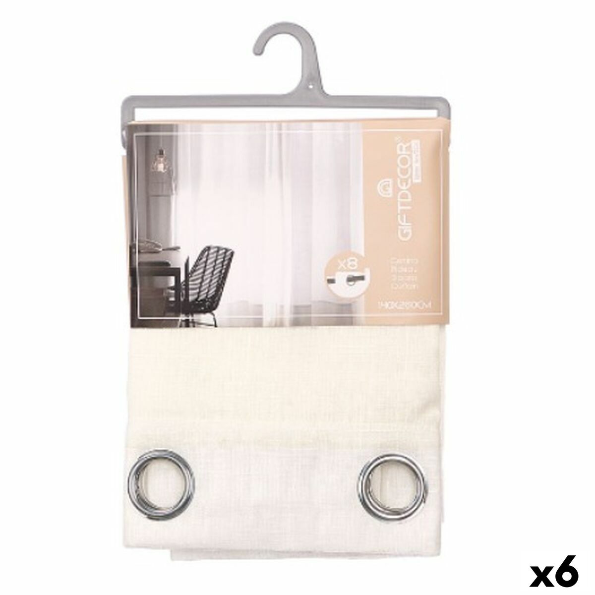 Tenda Gift Decor Bianco 140 x 260 cm Righe (6 Unità)