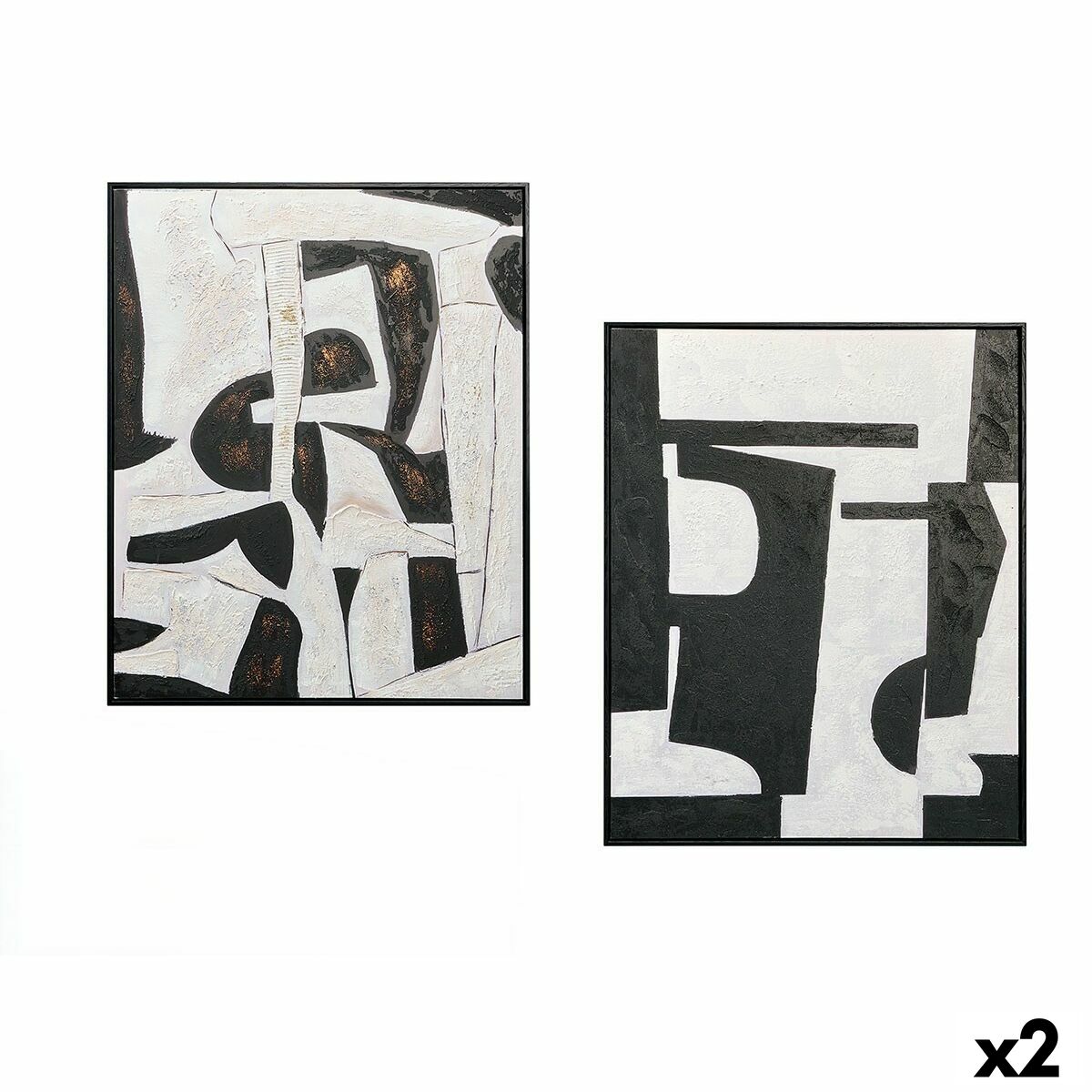 Tela Gift Decor Lovers Bianco Nero 70 x 3,5 x 90 cm (2 Unità)