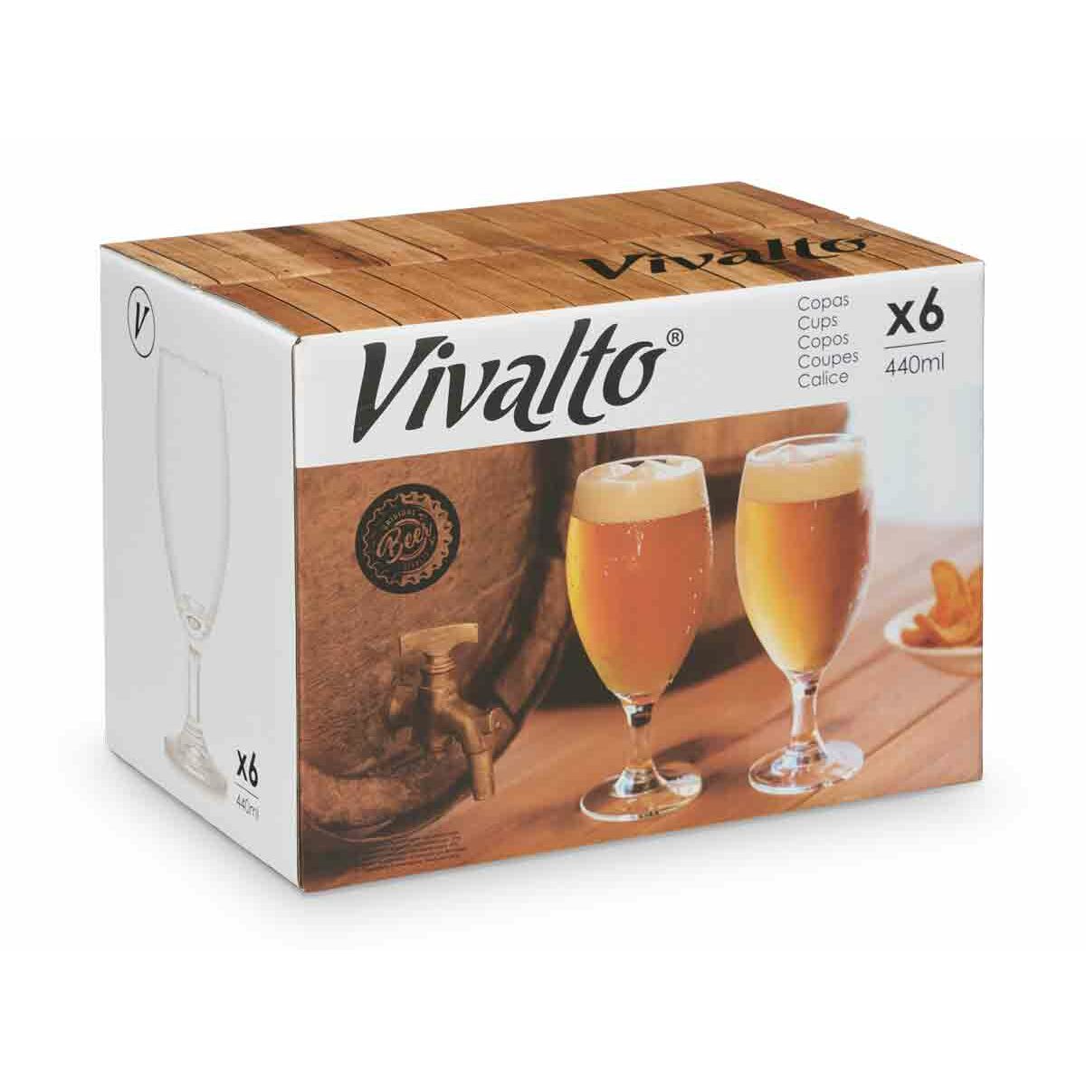 Calice Vivalto Trasparente Vetro 440 ml Birra (6 Unità) - Image 4