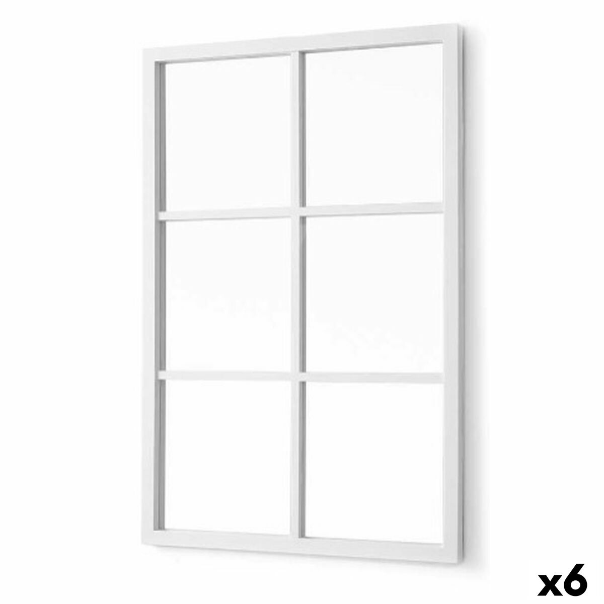 Specchio da parete Gift Decor Bianco Quadrati 70 x 47 x 2 cm (6 Unità)