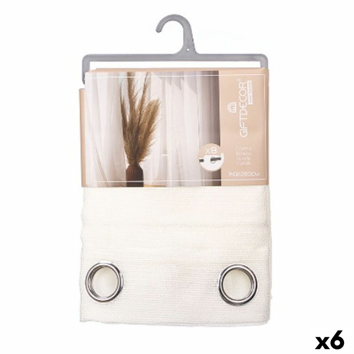 Tenda Gift Decor Bianco 140 x 260 cm (6 Unità)