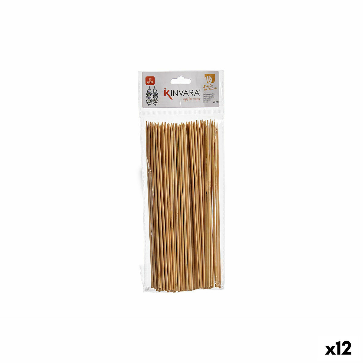 Stuzzicadenti in Bambù Kinvara Marrone Bambù 20 cm 85 Pezzi (12 Unità)
