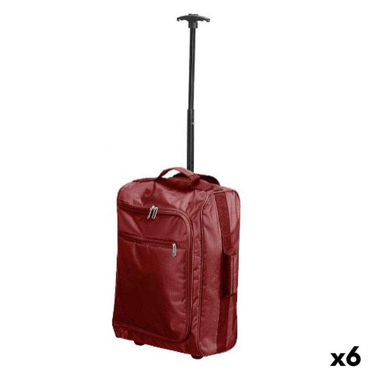 Zaino Trolley Nero Rosso Granato Poliestere Metallo Plastica 31,5 l 35 x 18 x 51 cm (6 Unità )