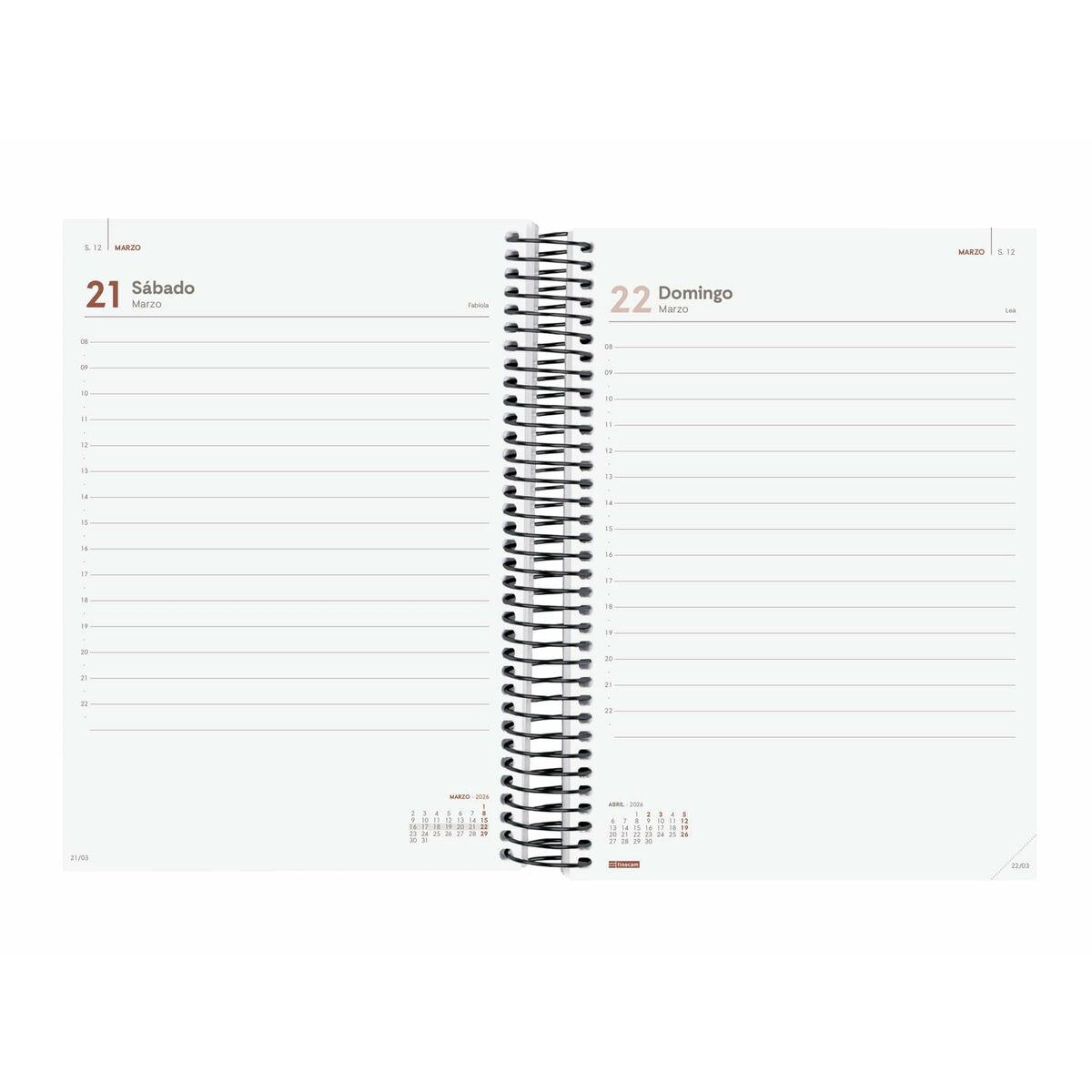 Agenda Finocam YEAR Nero A5 15,5 x 21,2 cm 2026 - Image 4