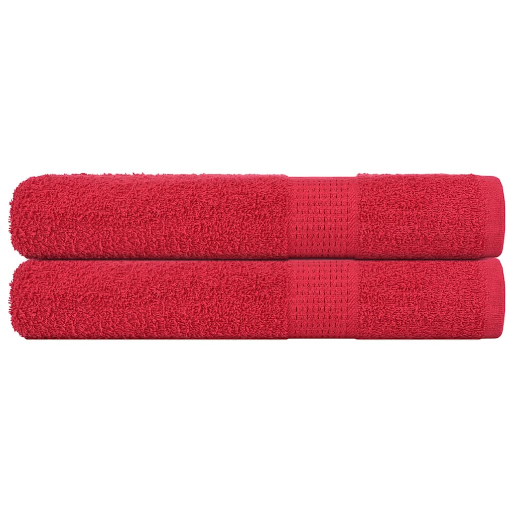 vidaXL Serviettes 2 pcs rouge 100x200 cm 360 g/m² 100% coton