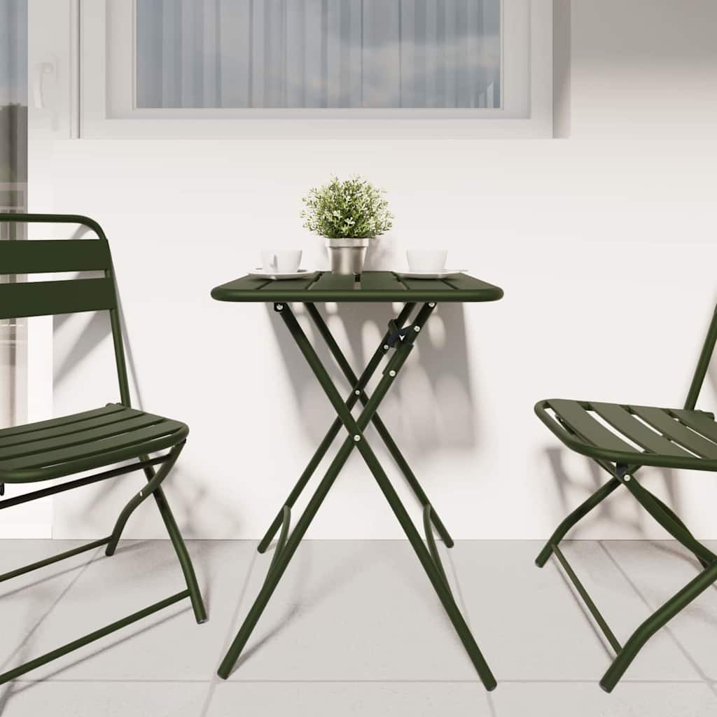 vidaXL Table de Jardin Vert foncé 55 x 55 x 73 cm - Image 3