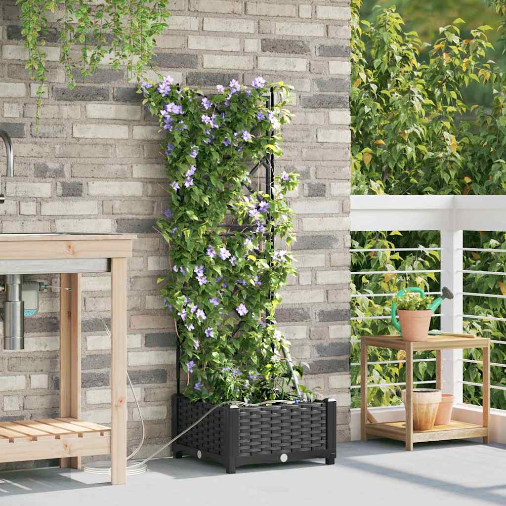 vidaXL Pots de jardin Noir 40 x 40 x 126 cm Acier