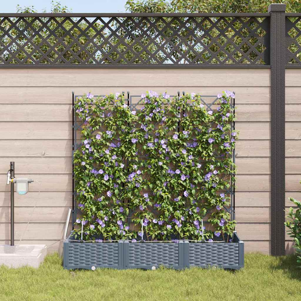 vidaXL Pots de jardin Gris clair 120 x 40 x 126 cm Acier