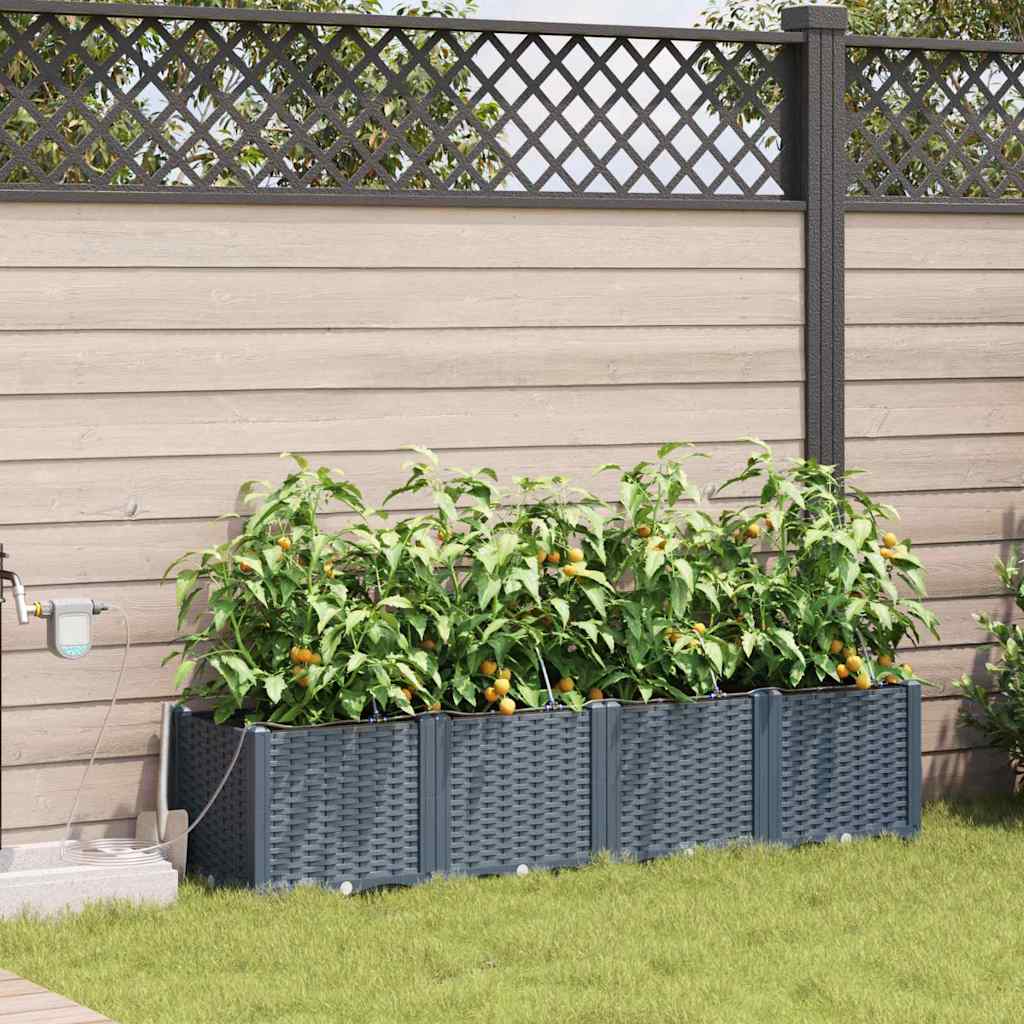 vidaXL Pots de jardin Gris clair 160 x 40 x 37.5 cm Acier