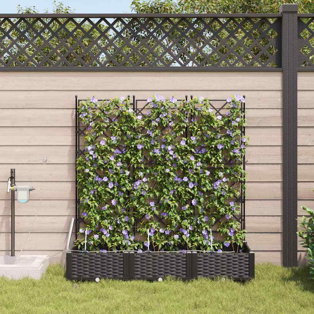 vidaXL Pots de jardin Noir 120 x 40 x 126 cm Acier