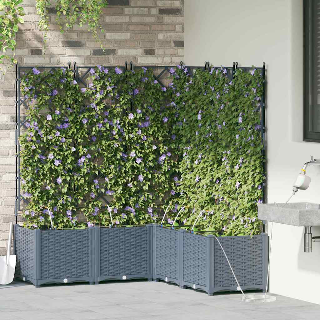 vidaXL Pots de jardin Gris clair 120 x 120 x 142 cm Acier
