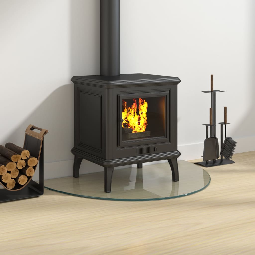 vidaXL Plaque de verre de cheminée Demi-rond 800x500 mm - Image 3