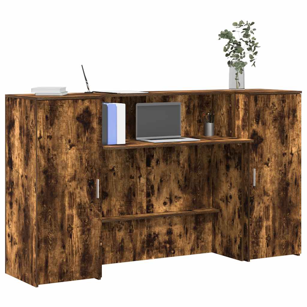 vidaXL Bureau de réception chêne fumé 180x50x103,5cm bois d'ingénierie