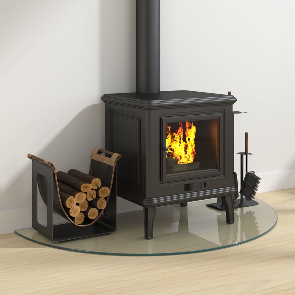 vidaXL Plaque de verre de cheminée Demi-rond 1000x500 mm - Image 3