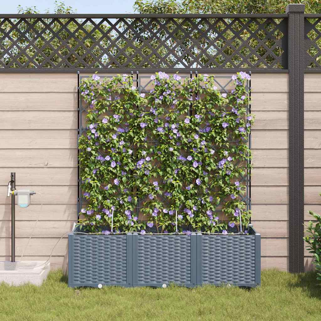 vidaXL Pots de jardin Gris clair 120 x 40 x 142 cm Acier