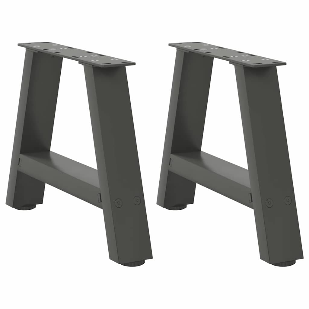 vidaXL Patas para mesa de centro en forma de A (2 unidades), antracita, 30 x (30-31) cm, acero