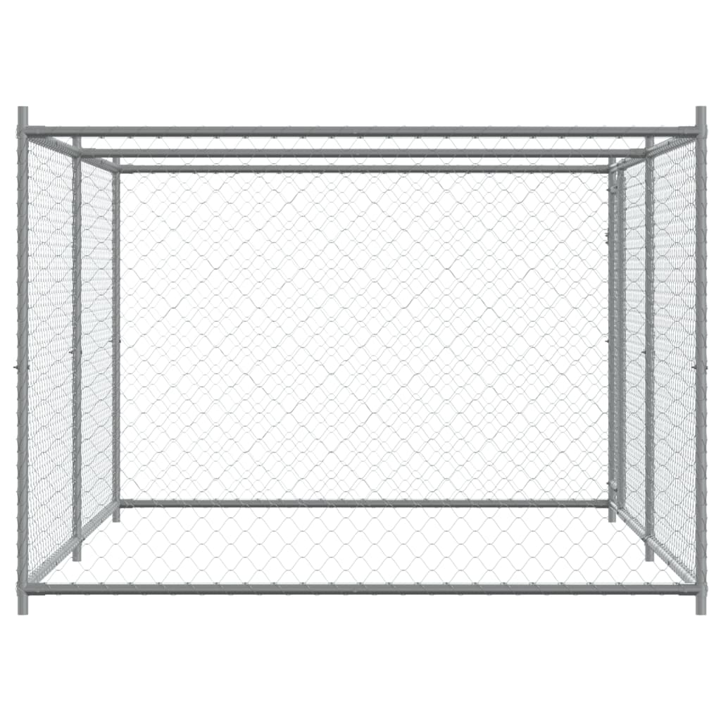 vidaXL Jaula de perros con puerta acero galvanizado gris 4x2x1,5 m - Image 5